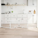 vidaXL fehér nyárfa 4 paneles összecsukható kutyakapu ajtóval 320 cm