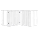 vidaXL fehér, nyárfa kutyakapu összecsukható ajtóval, 4 panellel, 320 cm