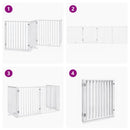 vidaXL fehér, nyárfa kutyakapu összecsukható ajtóval, 4 panellel, 320 cm