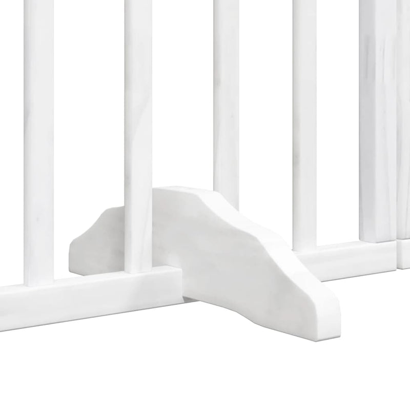 vidaXL fehér nyárfa 4 paneles összecsukható kutyakapu ajtóval 320 cm