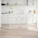 vidaXL fehér, nyárfa kutyakapu összecsukható ajtóval, 4 panellel, 320 cm