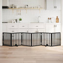 vidaXL fekete nyárfa 6 paneles összecsukható kutyakapu ajtóval 300 cm