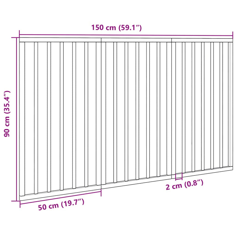 vidaXL fekete nyárfa 3 paneles összecsukható kutyakapu 150 cm