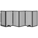 vidaXL fekete nyárfa 6 paneles összecsukható kutyakapu ajtóval 300 cm