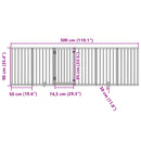 vidaXL fekete nyárfa 6 paneles összecsukható kutyakapu ajtóval 300 cm