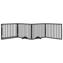 vidaXL fekete nyárfa 4 paneles összecsukható kutyakapu ajtóval 320 cm