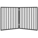 vidaXL fekete, összecsukható, 2 paneles nyárfa kutyakapu 160 cm