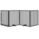 vidaXL fekete nyárfa 4 paneles összecsukható kutyakapu ajtóval 320 cm