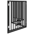 vidaXL fekete nyárfa 4 paneles összecsukható kutyakapu ajtóval 320 cm
