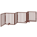 vidaXL barna nyárfa 6 paneles összecsukható kutyakapu ajtóval 300 cm