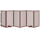 vidaXL barna, nyárfa kutyakapu összecsukható ajtóval, 6 panellel, 300 cm