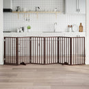 vidaXL barna, nyárfa kutyakapu összecsukható ajtóval, 6 panellel, 300 cm
