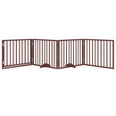 vidaXL barna nyárfa kutyakapu összecsukható ajtóval, 4 panellel, 320 cm