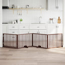 vidaXL barna nyárfa kutyakapu összecsukható ajtóval, 4 panellel, 320 cm