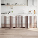 vidaXL barna nyárfa kutyakapu összecsukható ajtóval, 4 panellel, 320 cm