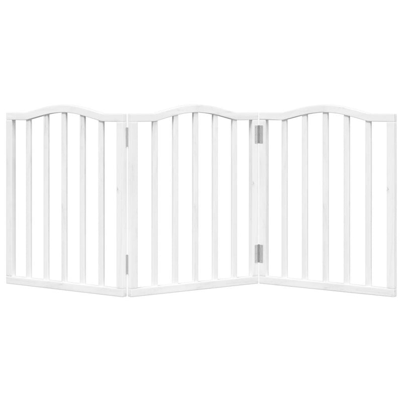 vidaXL fehér nyárfa 3 paneles összecsukható kutyakapu 150 cm