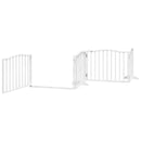 vidaXL fehér nyárfa 4 paneles összecsukható kutyakapu ajtóval 320 cm