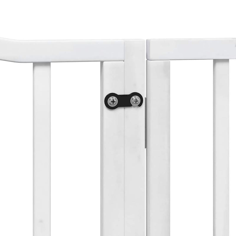 vidaXL fehér nyárfa 4 paneles összecsukható kutyakapu ajtóval 320 cm