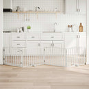 vidaXL fehér nyárfa 4 paneles összecsukható kutyakapu ajtóval 320 cm