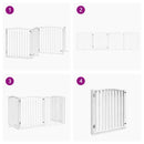 vidaXL fehér nyárfa 4 paneles összecsukható kutyakapu ajtóval 320 cm