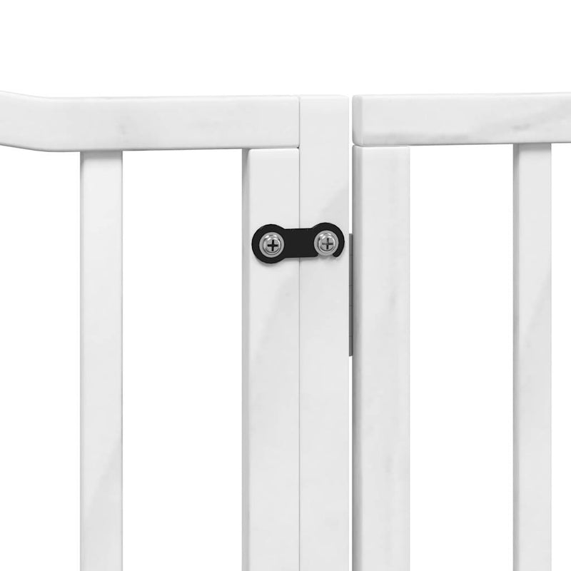 vidaXL fehér nyárfa 4 paneles összecsukható kutyakapu ajtóval 320 cm