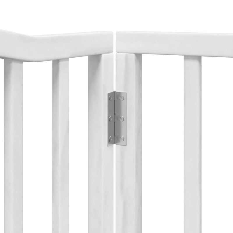 vidaXL fehér nyárfa 4 paneles összecsukható kutyakapu ajtóval 320 cm