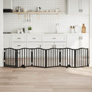 vidaXL fekete nyárfa 6 paneles összecsukható kutyakapu ajtóval 300 cm