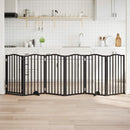 vidaXL fekete nyárfa 6 paneles összecsukható kutyakapu ajtóval 300 cm