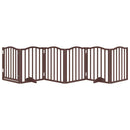 vidaXL barna nyárfa 6 paneles összecsukható kutyakapu ajtóval 300 cm