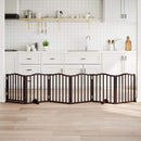 vidaXL barna nyárfa 6 paneles összecsukható kutyakapu ajtóval 300 cm