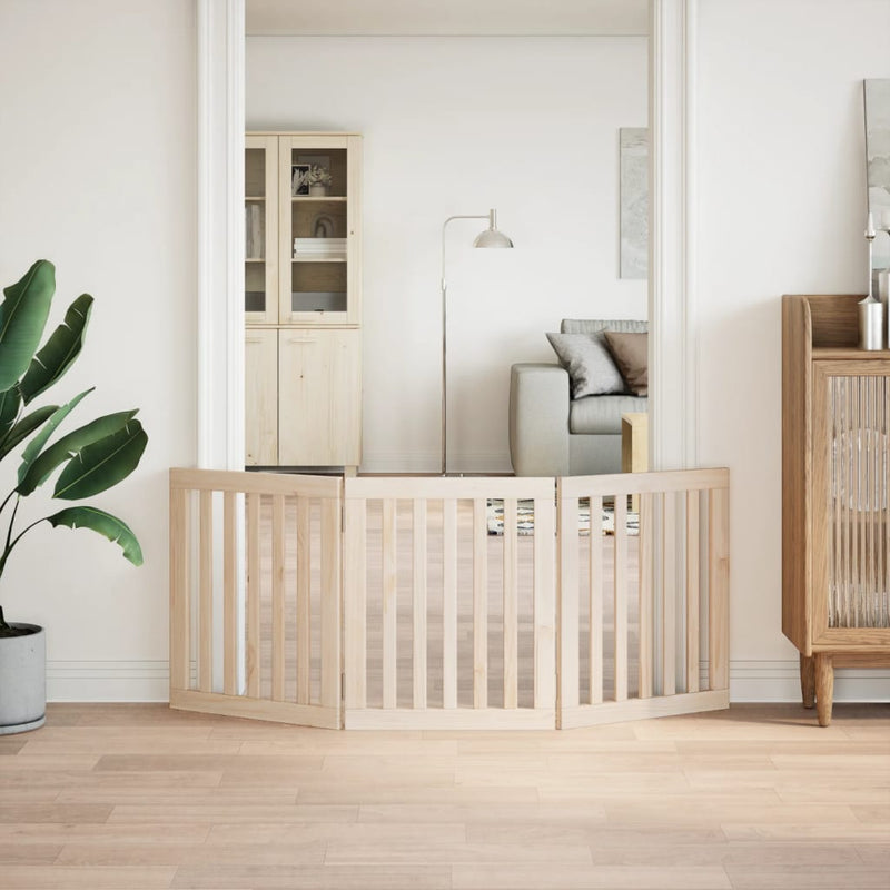vidaXL összecsukható kutyakapu 3 panelből, 150 cm, nyárfa