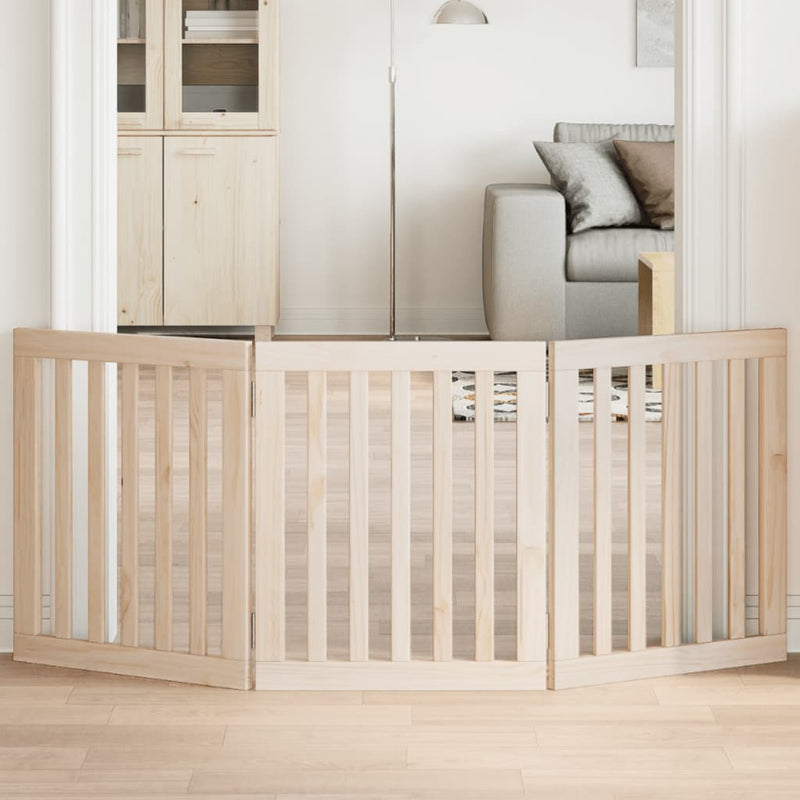 vidaXL összecsukható kutyakapu 3 panelből, 150 cm, nyárfa