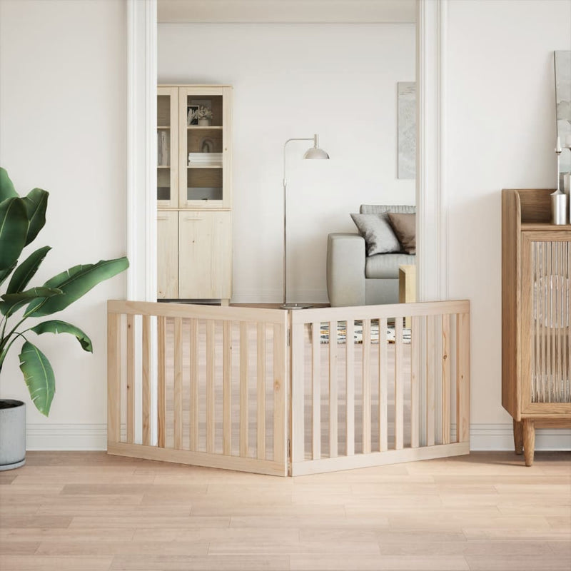 vidaXL összecsukható kutyakapu 2 panellel, nyárfa, 160 cm
