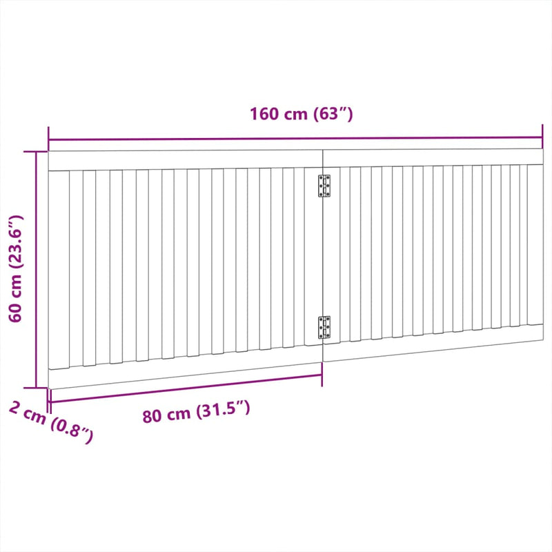 vidaXL összecsukható kutyakapu 2 panellel, nyárfa, 160 cm