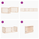 vidaXL nyárfa kutyakapu összecsukható ajtóval, 4 panellel, 320 cm