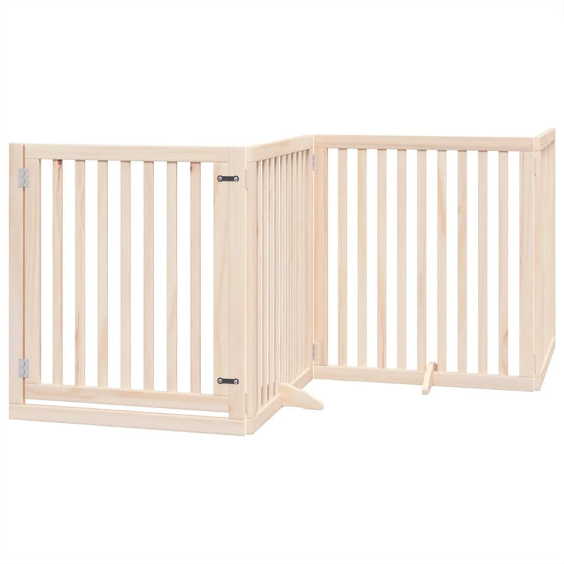 vidaXL nyárfa 4 paneles összecsukható kutyakapu ajtóval 320 cm