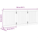 vidaXL fehér nyárfa 3 paneles összecsukható kutyakapu 150 cm