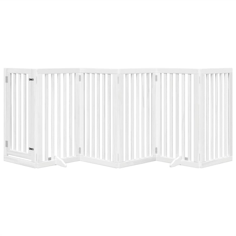 vidaXL fehér nyárfa 6 paneles összecsukható kutyakapu ajtóval 300 cm