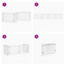 vidaXL fehér nyárfa 4 paneles összecsukható kutyakapu ajtóval 320 cm