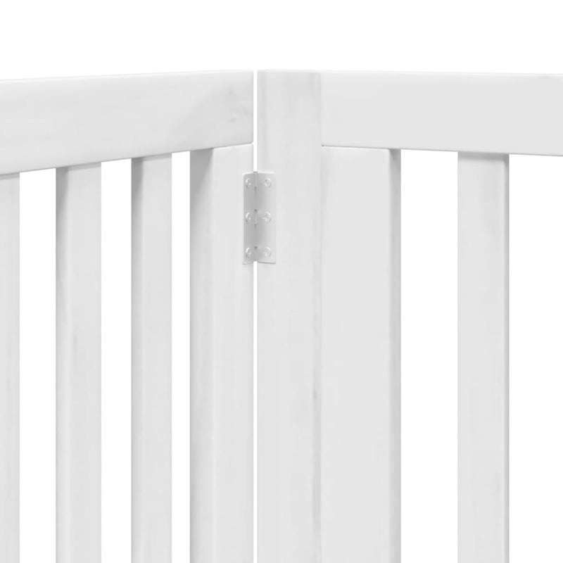 vidaXL fehér nyárfa 4 paneles összecsukható kutyakapu ajtóval 320 cm