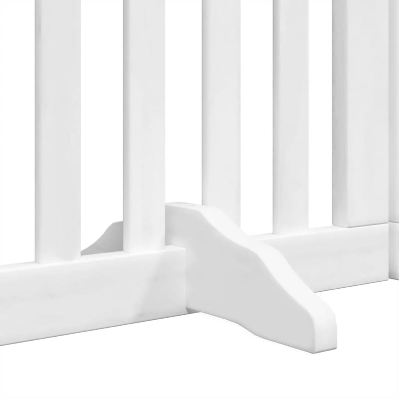 vidaXL fehér nyárfa 4 paneles összecsukható kutyakapu ajtóval 320 cm