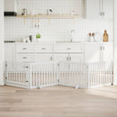 vidaXL fehér nyárfa 4 paneles összecsukható kutyakapu ajtóval 320 cm