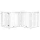 vidaXL fehér nyárfa 4 paneles összecsukható kutyakapu ajtóval 320 cm