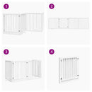 vidaXL fehér nyárfa 4 paneles összecsukható kutyakapu ajtóval 320 cm