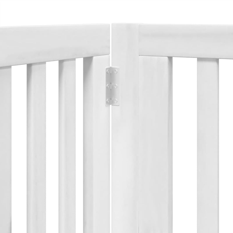 vidaXL fehér nyárfa 4 paneles összecsukható kutyakapu ajtóval 320 cm