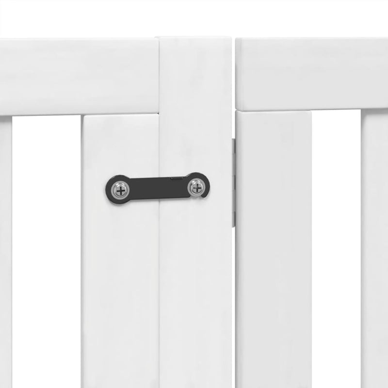vidaXL fehér nyárfa 4 paneles összecsukható kutyakapu ajtóval 320 cm
