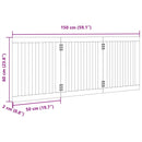 vidaXL fekete nyárfa 3 paneles összecsukható kutyakapu 150 cm