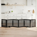 vidaXL fekete nyárfa 6 paneles összecsukható kutyakapu ajtóval 300 cm