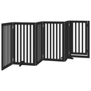 vidaXL fekete nyárfa 6 paneles összecsukható kutyakapu ajtóval 300 cm