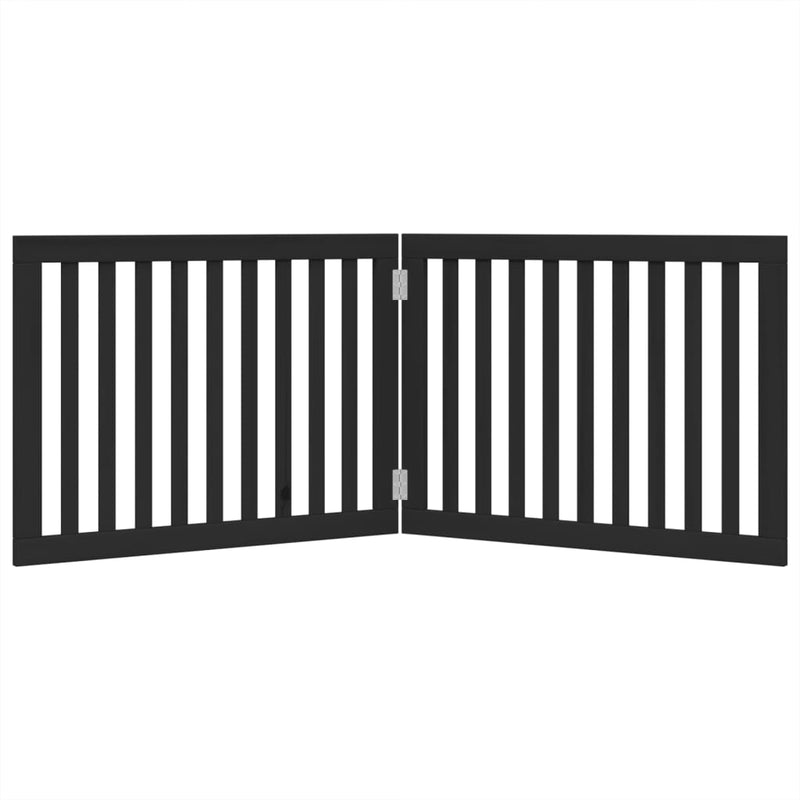 vidaXL fekete nyárfa 2 paneles összecsukható kutyakapu 160 cm